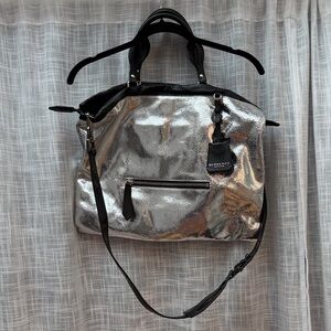Burberry Prorsum Big Crush Tote - Crinkle Metallic Silver
